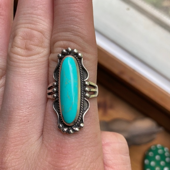 Jewelry - Size 7 Turquoise and Sterling Silver ring